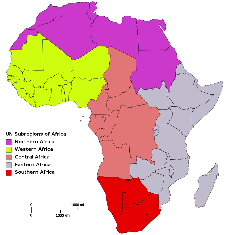 Africa map regions