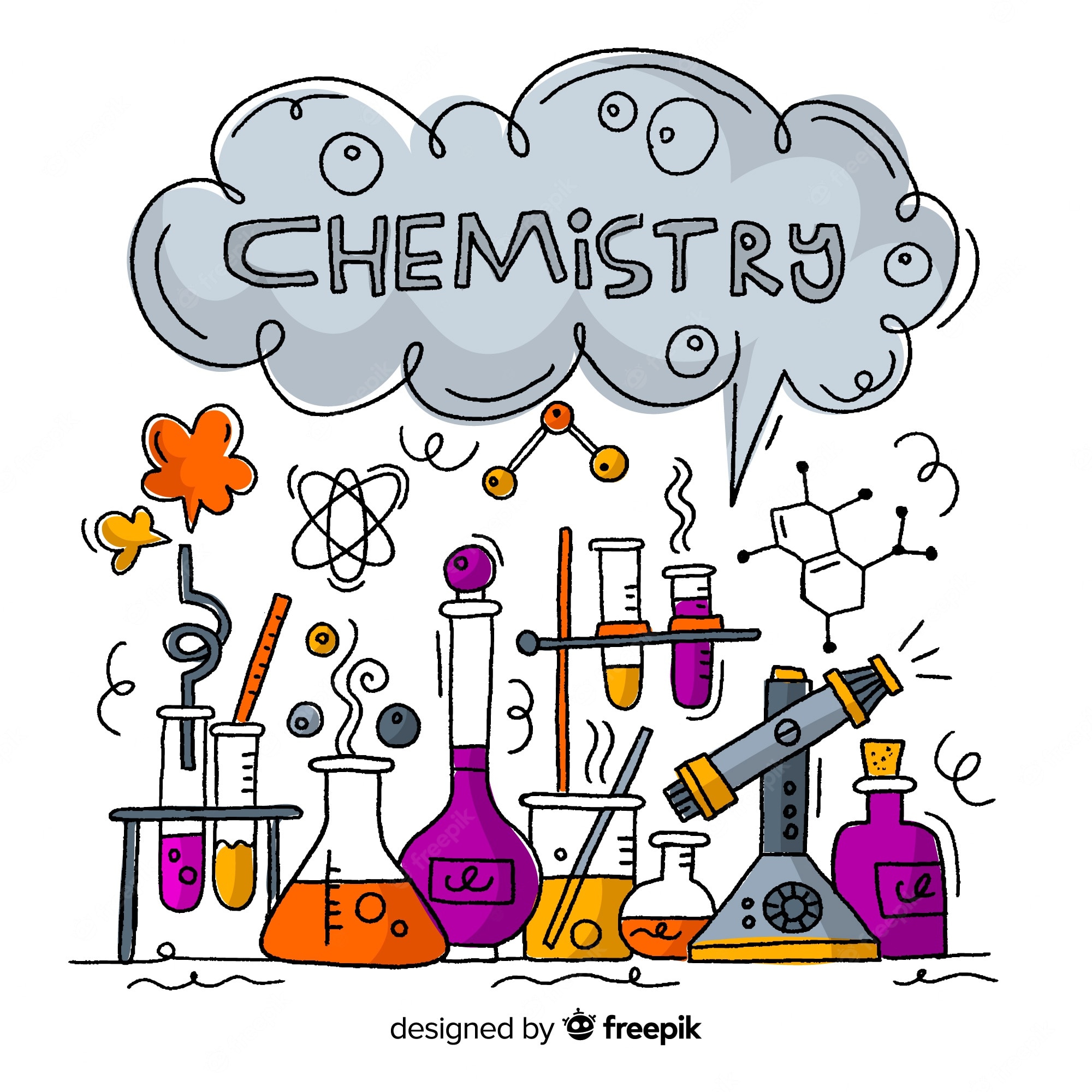 hand drawn chemistry background
