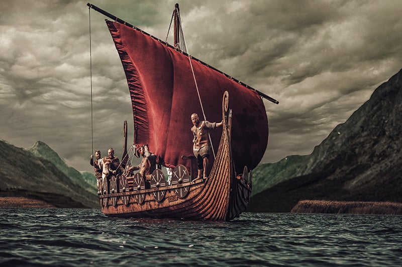 viking ship sailing